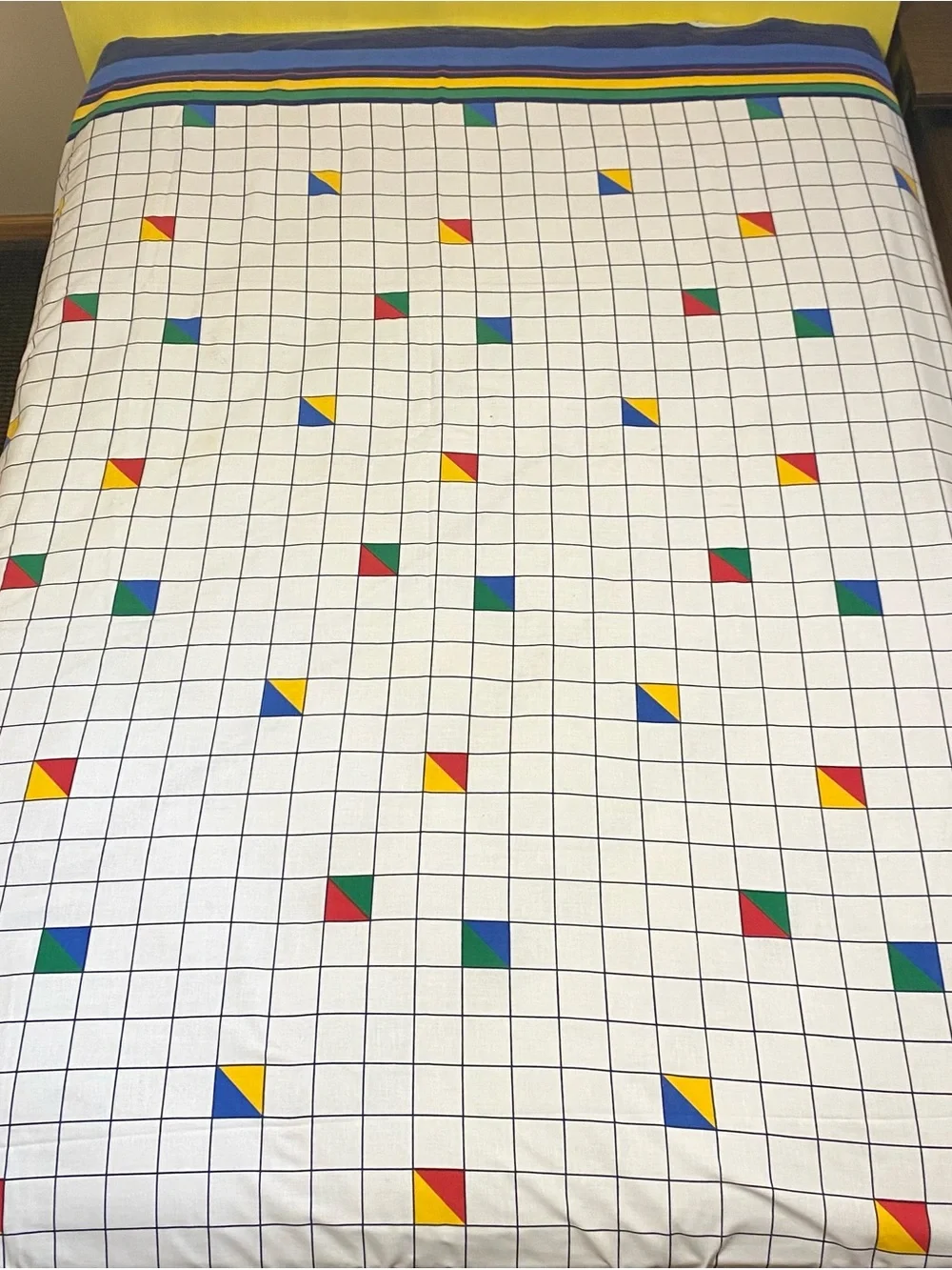 Vintage 80’s Cotton Fresh Geometric Sheet Set Twin As Seen on Stranger Things